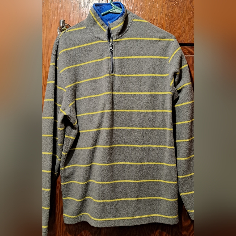 Old Navy Boy''s Gray and Yellow Zip Neck Polyester Pull Over